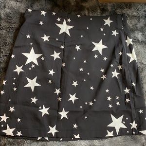 shein black and white star skirt